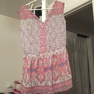 Multi colored/floral sleeveless long shirt/dress